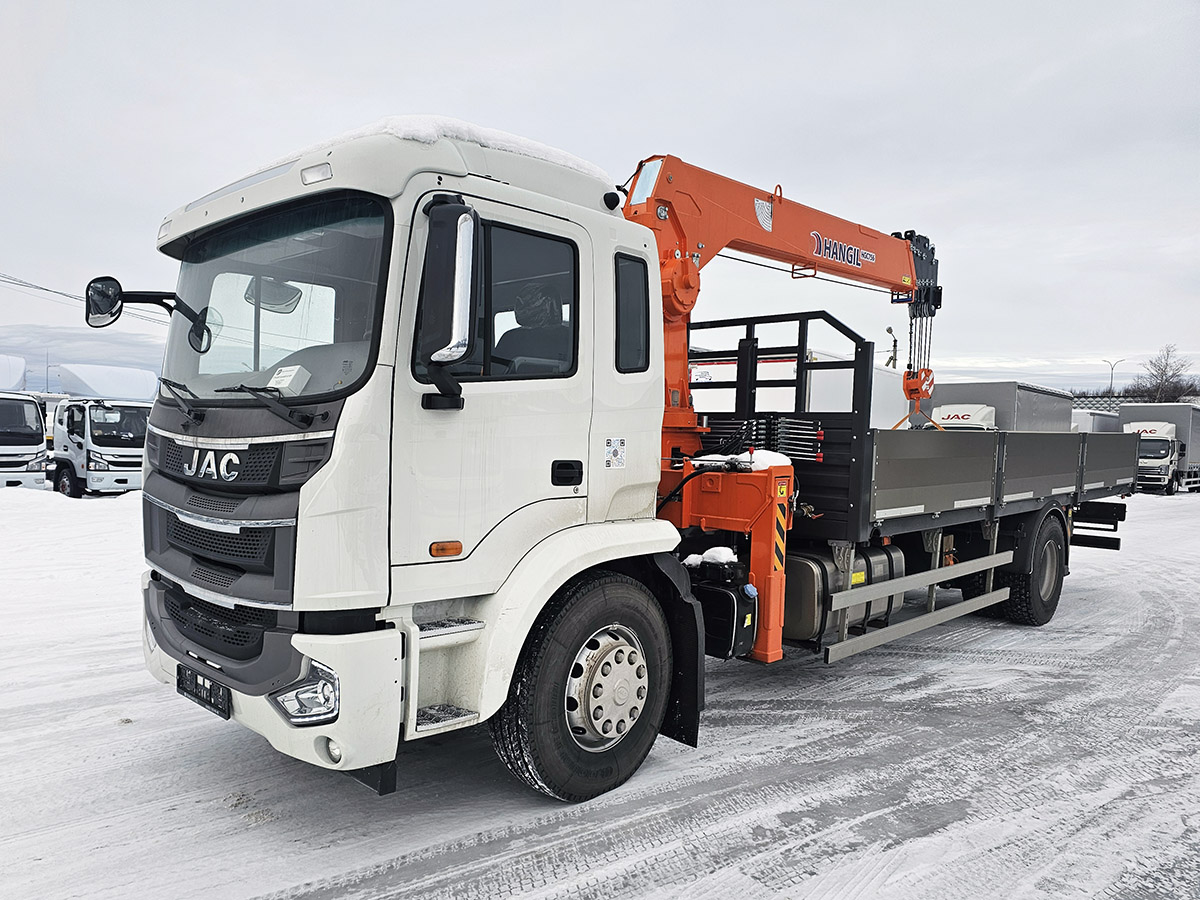 КМУ Hangil HGC 756 на шасси JAC N200L борт 7,3х2,55х0,6 м